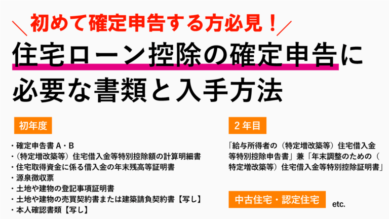 住宅ローン控除の確定申告時の必要書類は？入手先も分かりやすく紹介